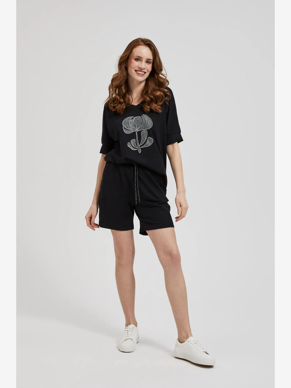 Moodo Crne ženske kratke hlače Moodo