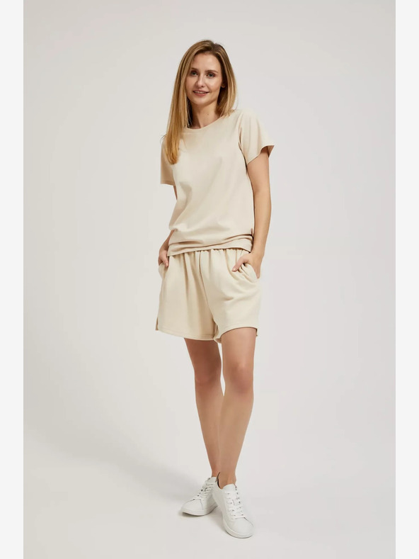 Moodo Moodo bež ženske kratke hlače od trenirke