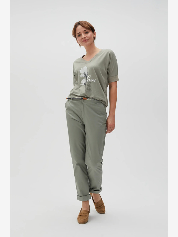 Moodo Zelene ženske hlače Moodo