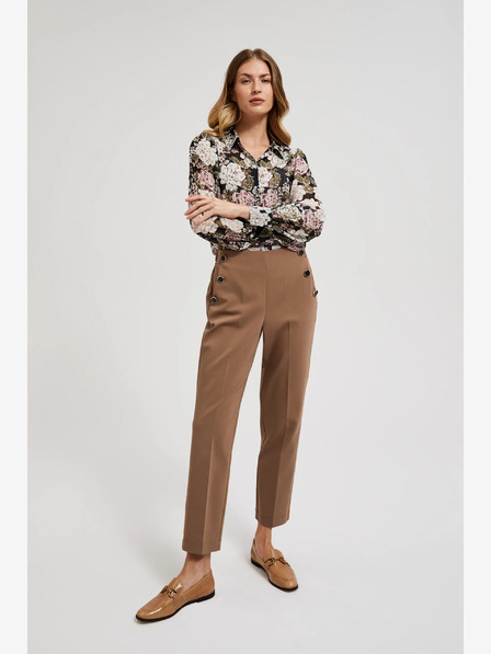 Moodo Smeđe ženske hlače Moodo