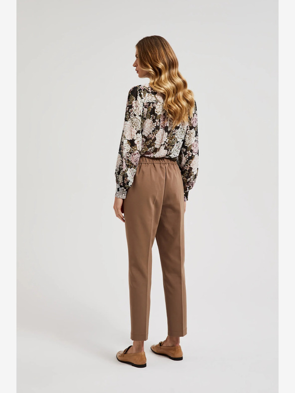 Moodo Smeđe ženske hlače Moodo