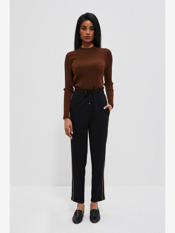 Moodo Crne ženske hlače Moodo