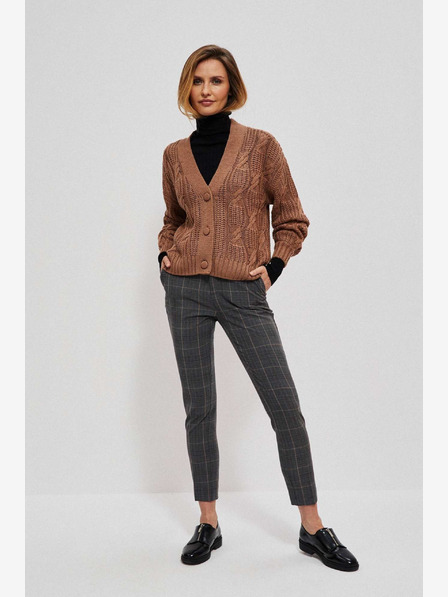 Moodo Moodo sive ženske hlače na kockice