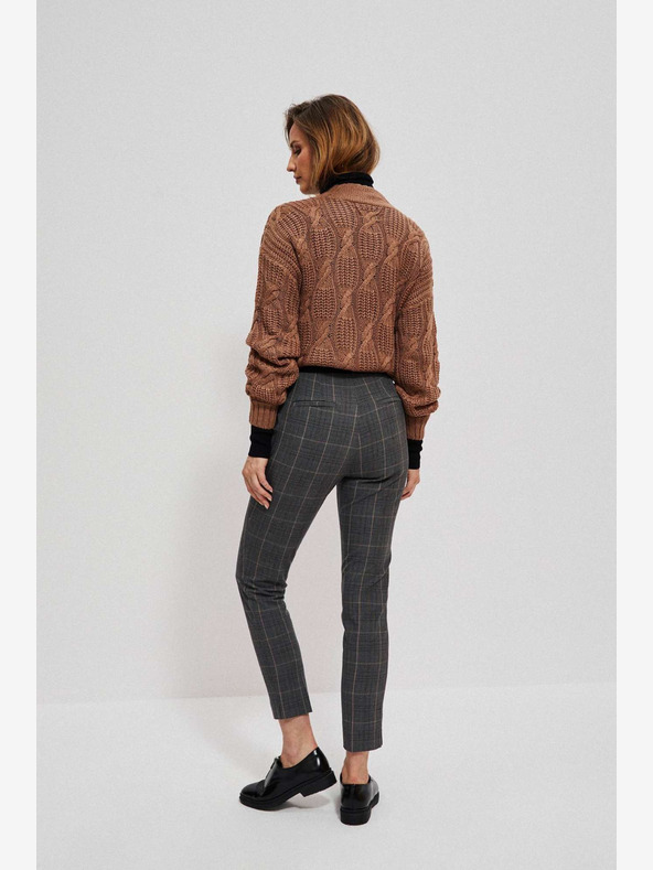 Moodo Moodo sive ženske hlače na kockice