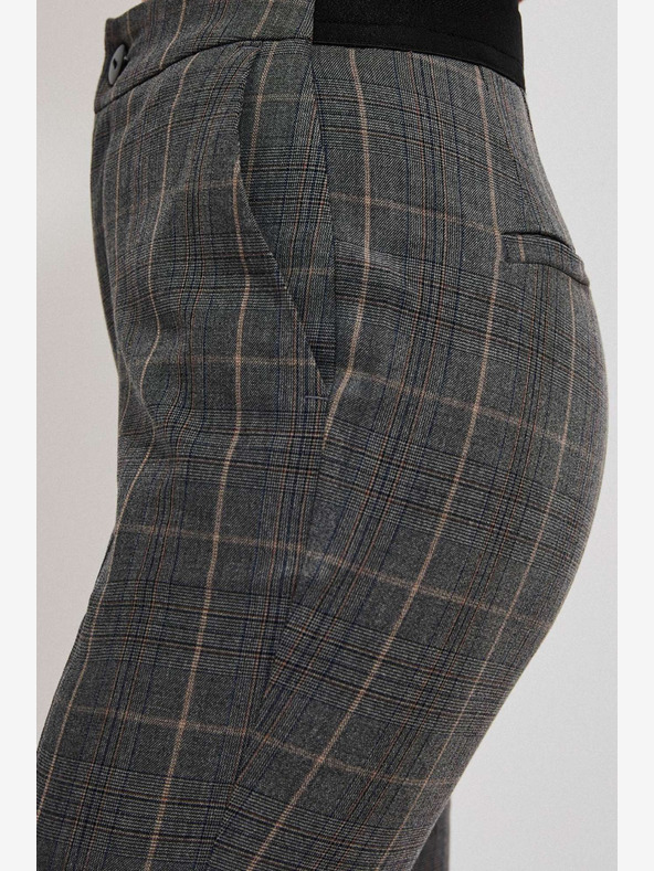 Moodo Moodo sive ženske hlače na kockice