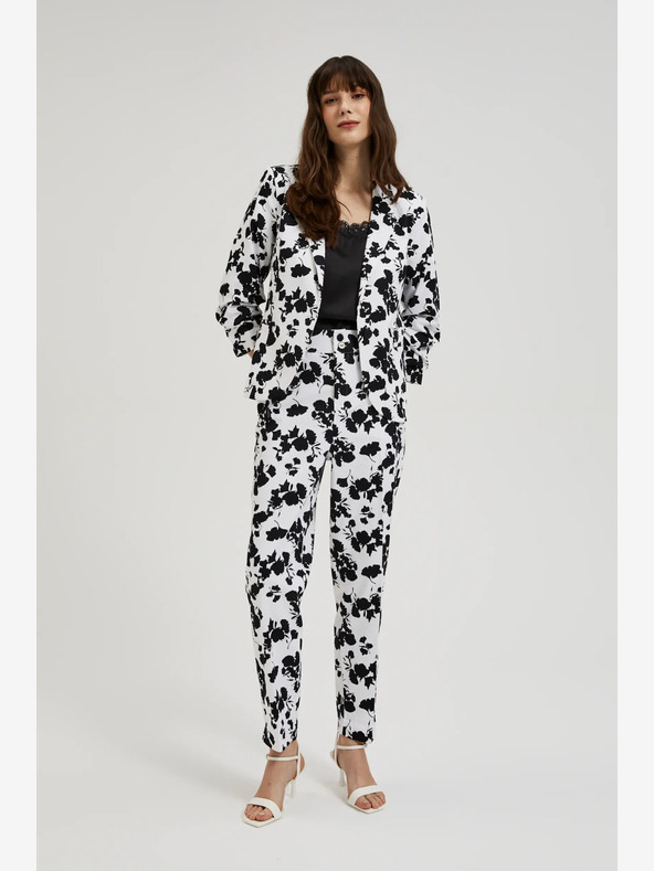 Moodo Crno-bijele ženske Moodo cvjetne hlače