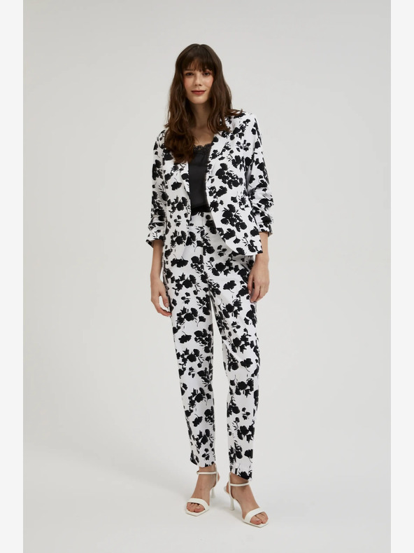 Moodo Crno-bijele ženske Moodo cvjetne hlače