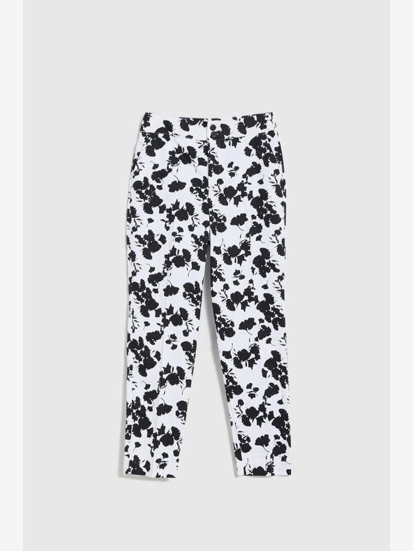Moodo Crno-bijele ženske Moodo cvjetne hlače