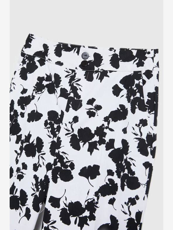 Moodo Crno-bijele ženske Moodo cvjetne hlače