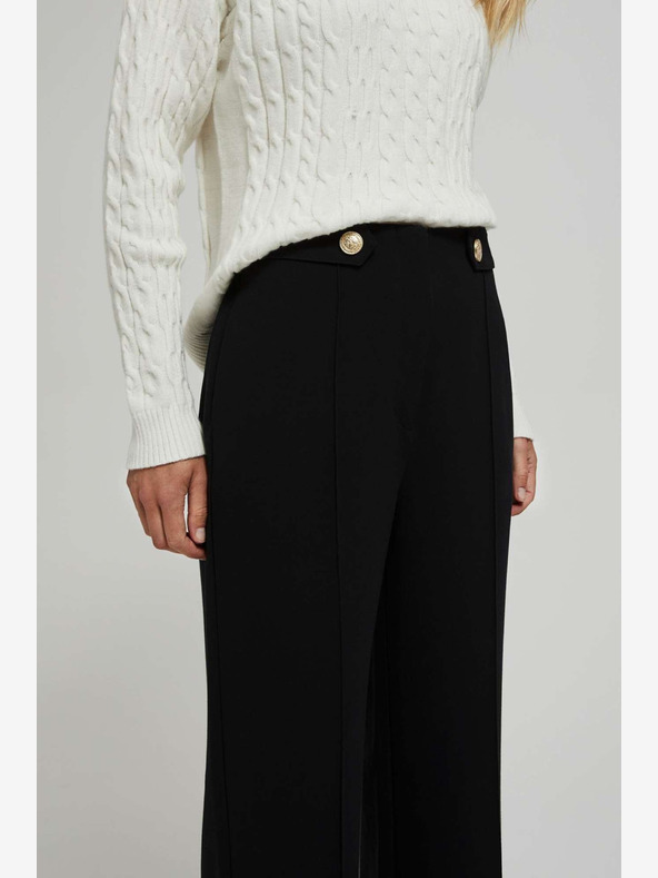 Moodo Crne ženske hlače Moodo