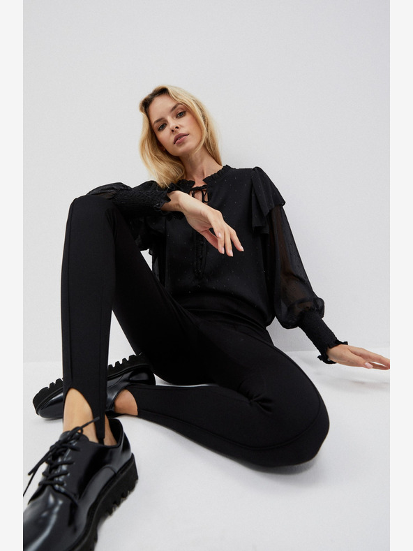 Moodo Crne ženske hlače Moodo