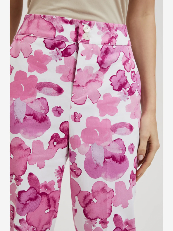 Moodo Ženske Moodo ružičaste hlače s cvjetićima