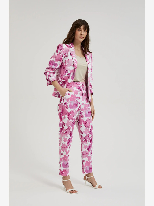 Moodo Ženske Moodo ružičaste hlače s cvjetićima