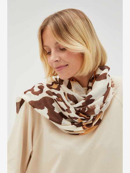 Moodo Krem-smeđi ženski Moodo šal s uzorkom