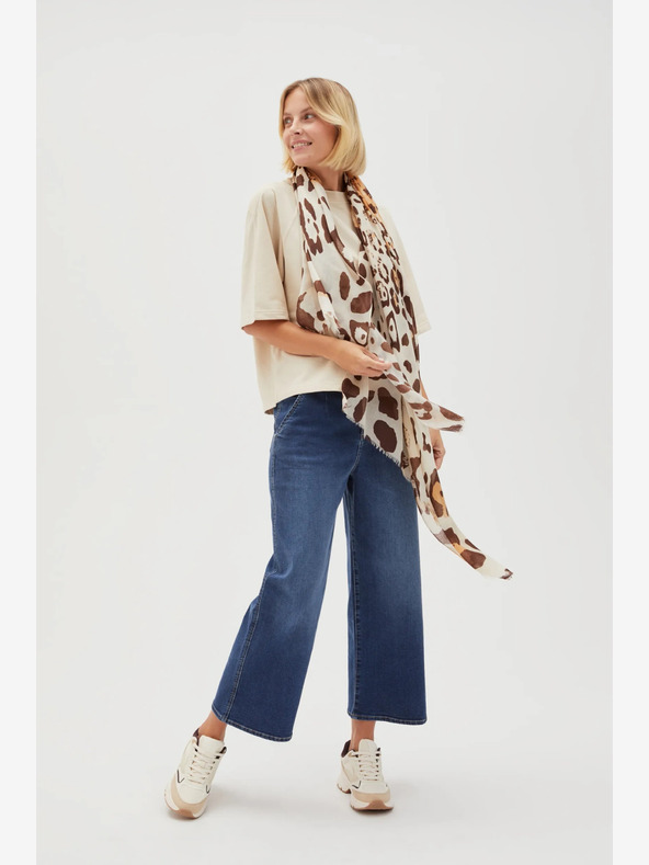 Moodo Krem-smeđi ženski Moodo šal s uzorkom