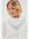 Moodo Moodo ženski bijeli šal na točkice