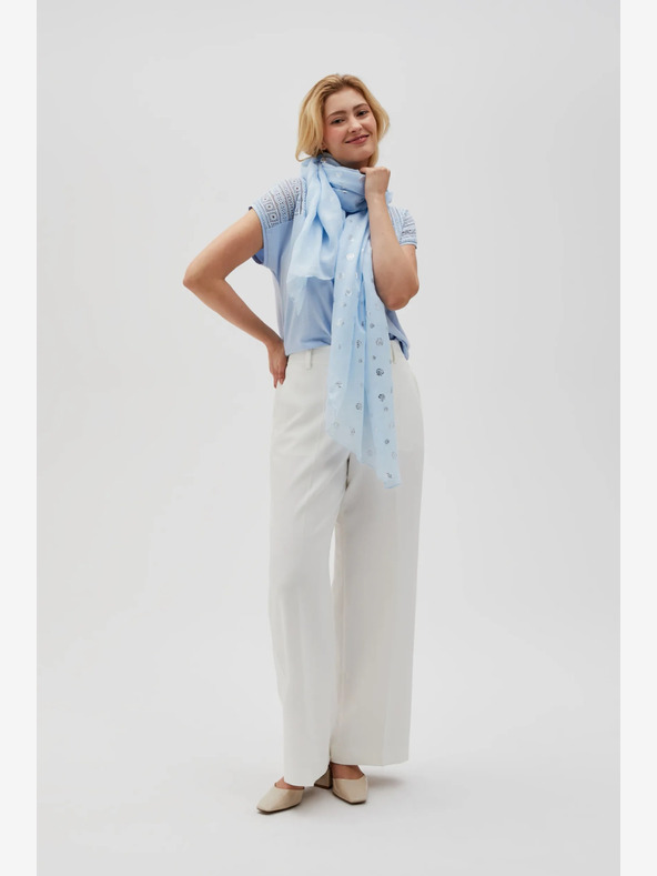 Moodo Moodo svjetloplavi ženski šal na točkice