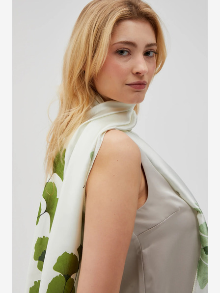 Moodo Bijelo-zeleni ženski Moodo šal s uzorkom