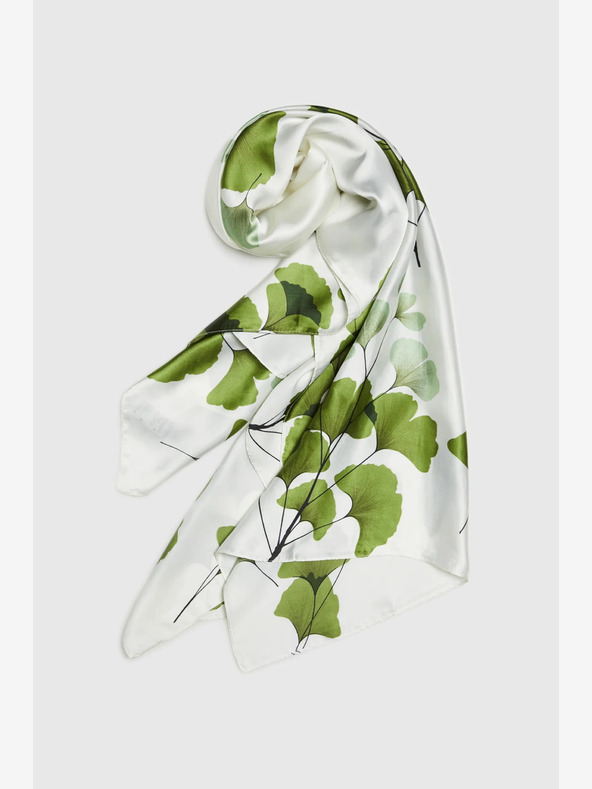 Moodo Bijelo-zeleni ženski Moodo šal s uzorkom