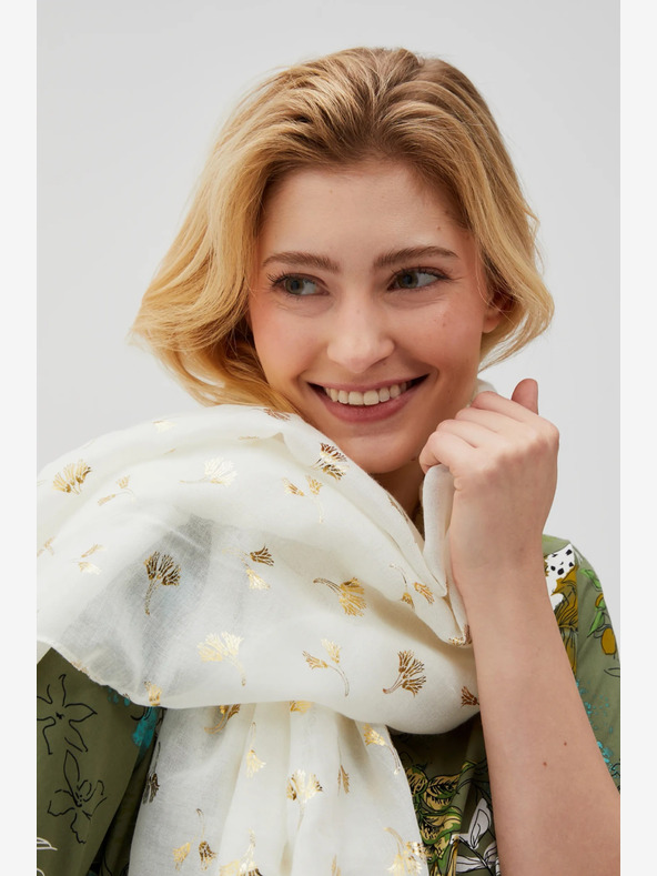 Moodo Bijeli ženski Moodo šal s uzorkom