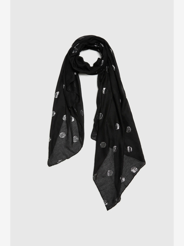 Moodo Moodo ženski crni točkasti šal