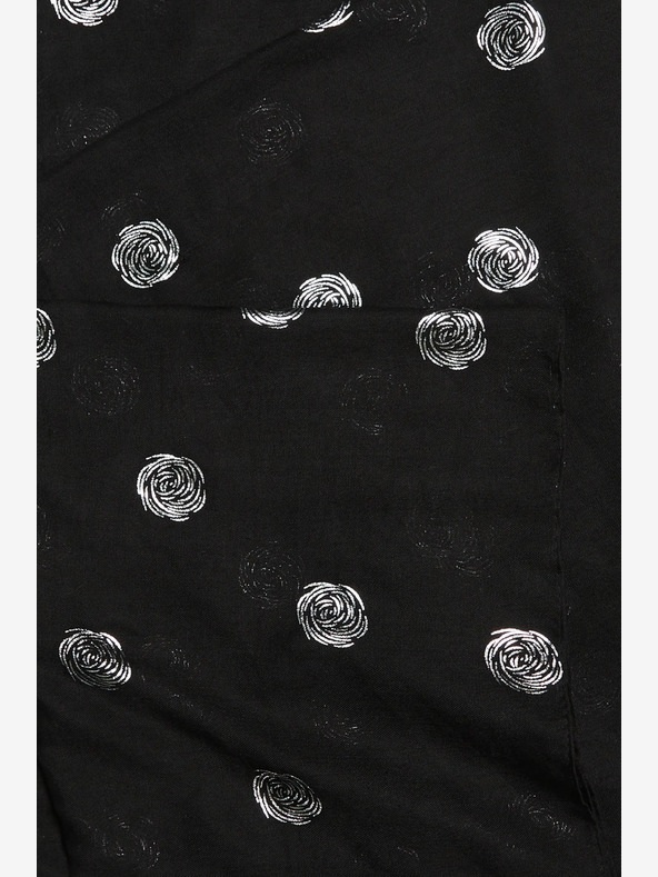 Moodo Moodo ženski crni točkasti šal