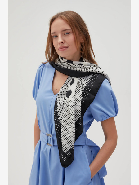 Moodo Bijelo-crni ženski Moodo šal s uzorkom