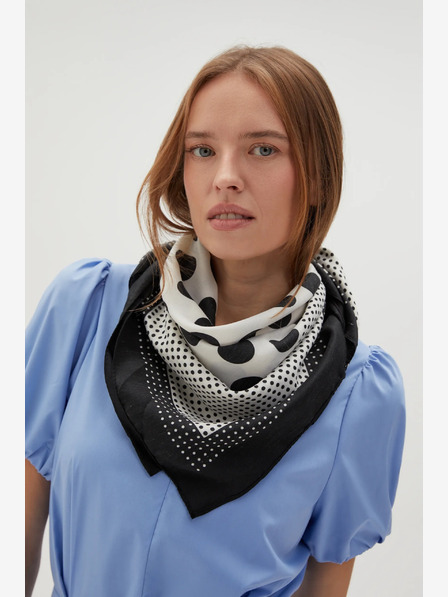 Moodo Bijelo-crni ženski Moodo šal s uzorkom