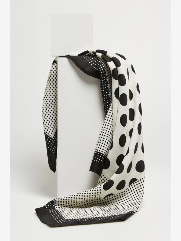 Moodo Bijelo-crni ženski Moodo šal s uzorkom