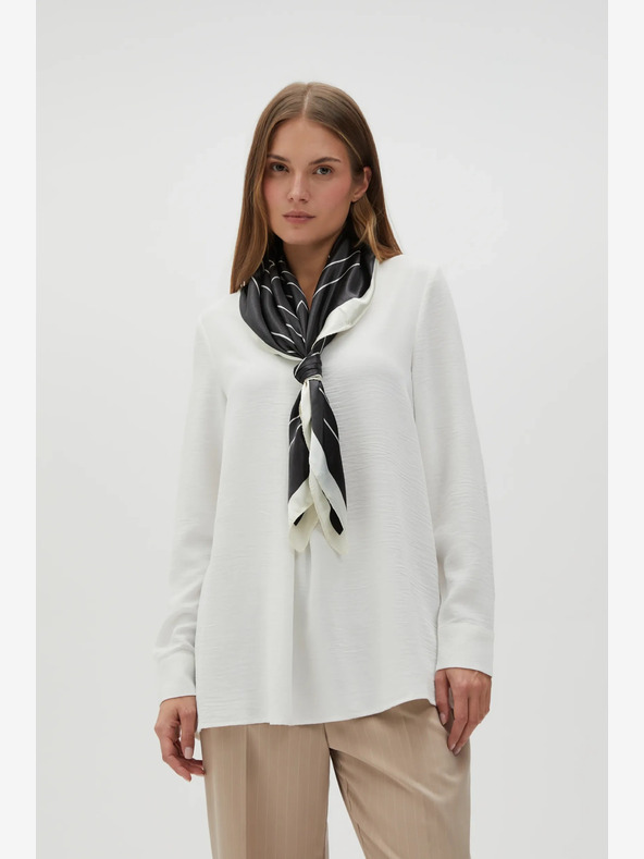 Moodo Bijelo-crni ženski Moodo šal s uzorkom