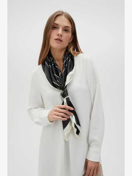 Moodo Bijelo-crni ženski Moodo šal s uzorkom
