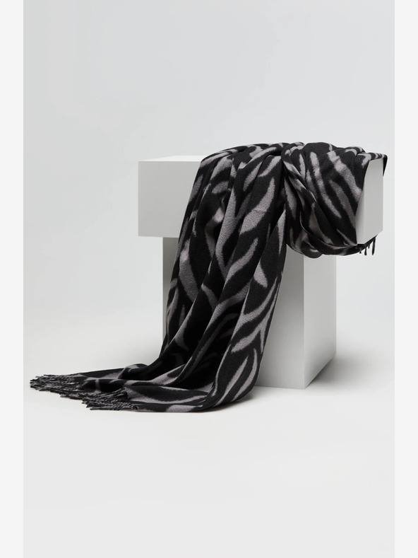 Moodo Sivo-crni ženski Moodo šal s uzorkom