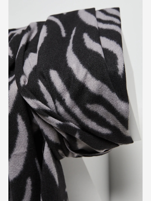 Moodo Sivo-crni ženski Moodo šal s uzorkom