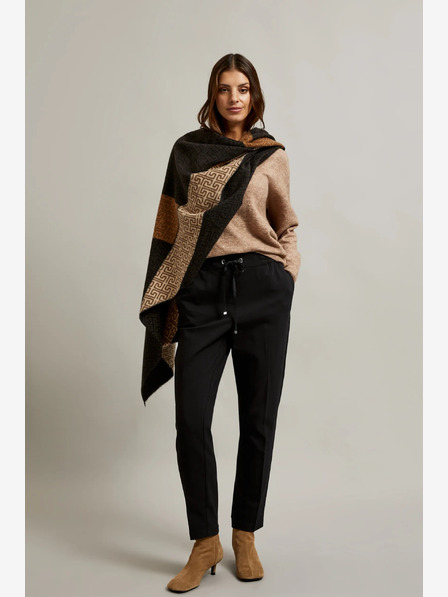 Moodo Smeđe-crni ženski Moodo šal s uzorkom