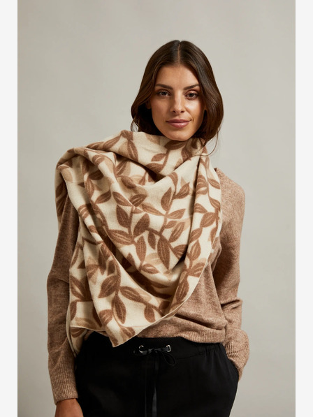Moodo Smeđe-bež ženski Moodo šal s uzorkom