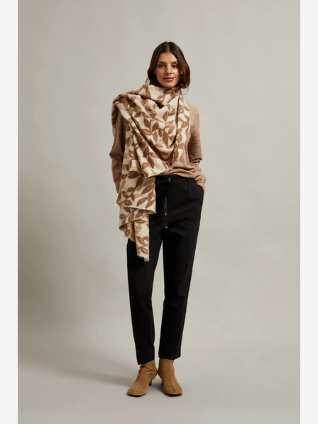 Moodo Smeđe-bež ženski Moodo šal s uzorkom