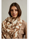 Moodo Smeđe-bež ženski Moodo šal s uzorkom