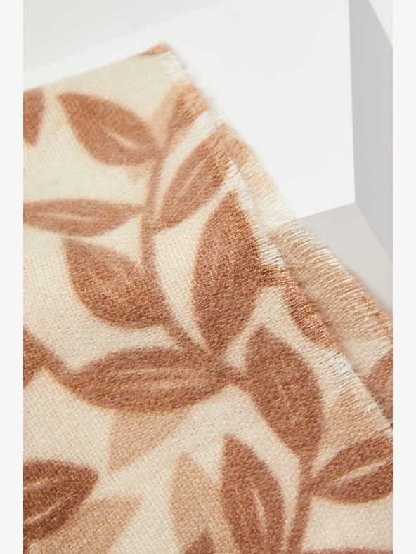 Moodo Smeđe-bež ženski Moodo šal s uzorkom