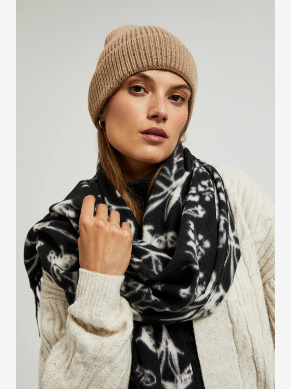 Moodo Bijelo-crni ženski Moodo šal s uzorkom