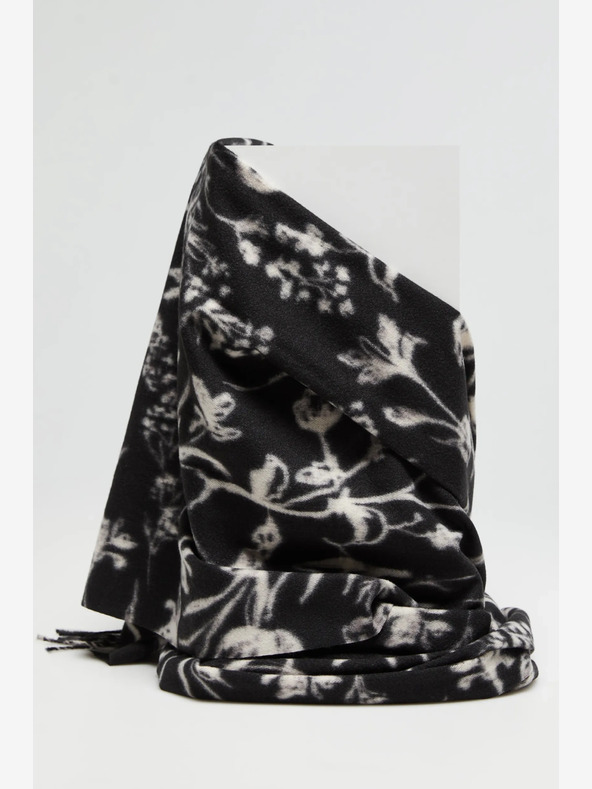 Moodo Bijelo-crni ženski Moodo šal s uzorkom