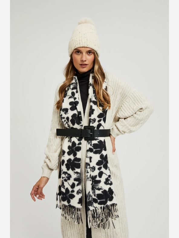 Moodo Crno-bijeli cvjetni Moodo ženski šal