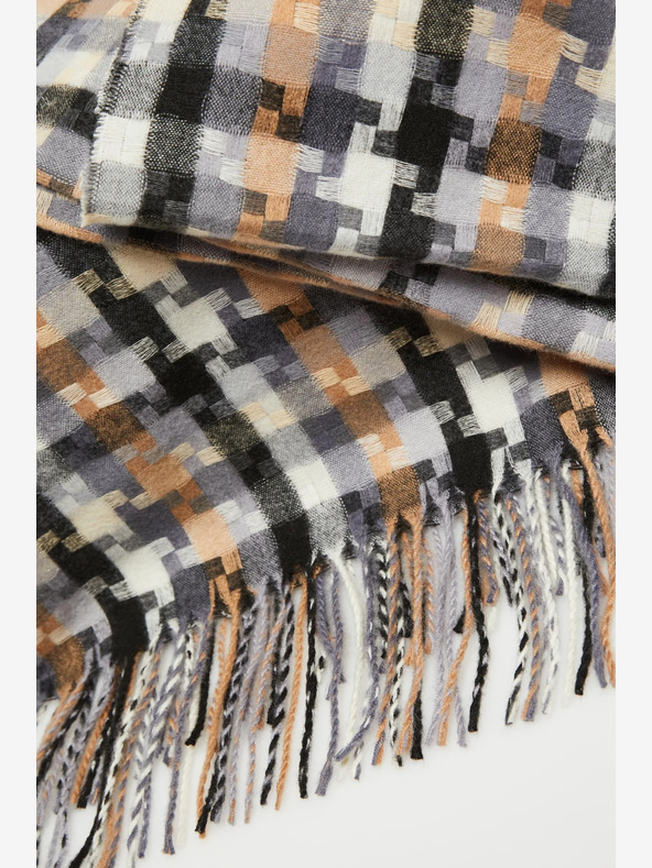 Moodo Smeđe-sivi ženski Moodo karirani šal