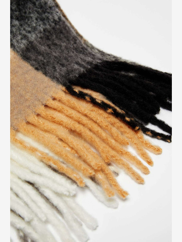 Moodo Moodo crni i bež kockasti šal za žene