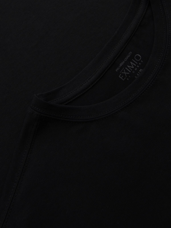 Ombre Clothing Muška majica kratkih rukava SLIM FIT s dugim rukavima, elastinom i crnim printom Ombre Clothing