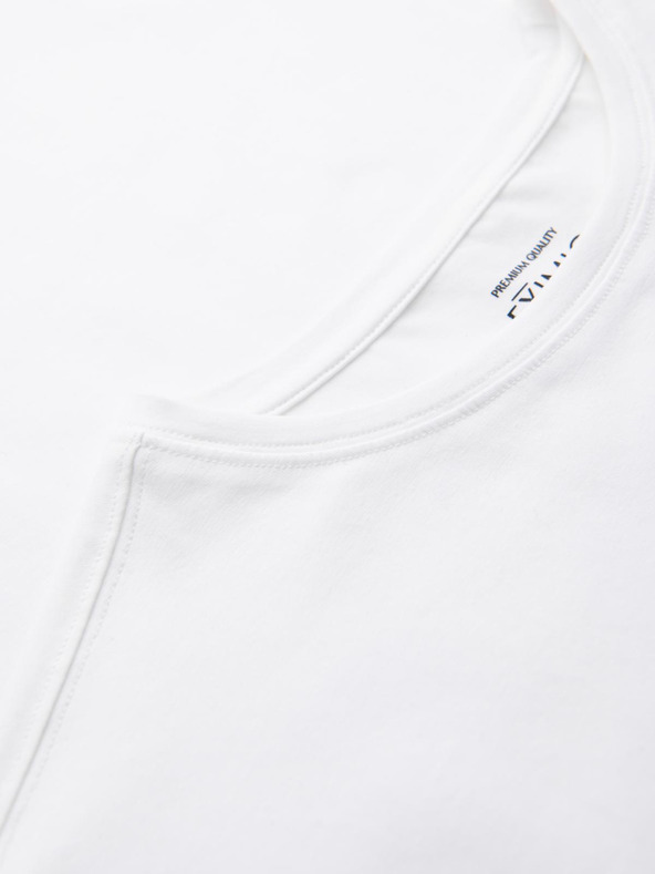 Ombre Clothing Muška majica kratkih rukava SLIM FIT s dugim rukavima, elastinom i printom bijela Ombre odjeća