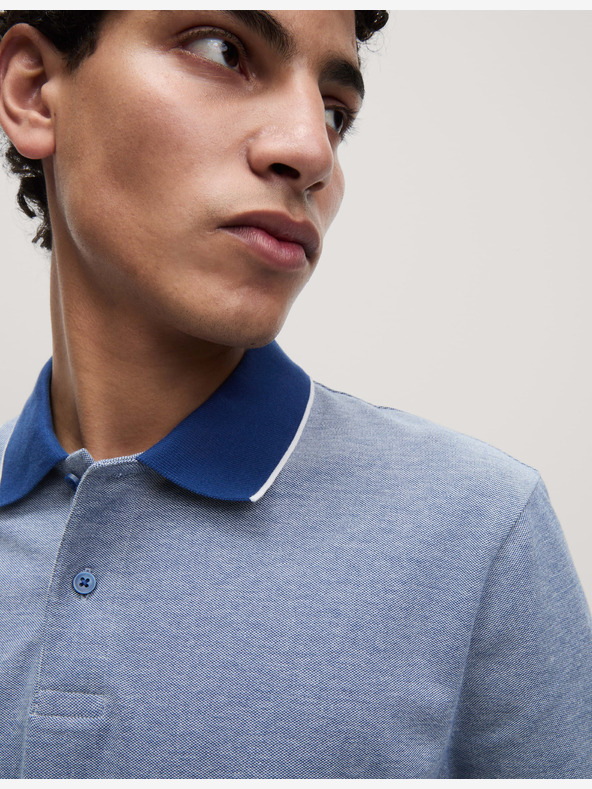 Marks & Spencer Ultimate Marks & Spencer Pique polo majica s naglašenim rubovima plave boje