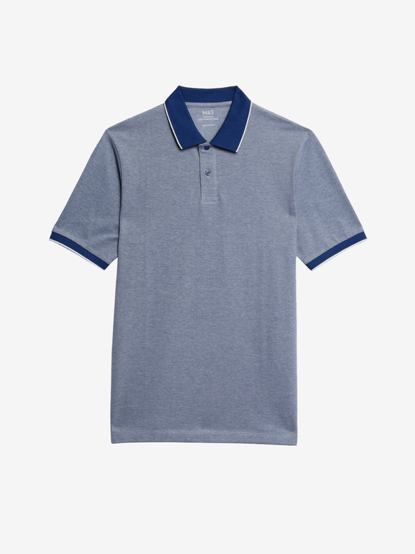Marks & Spencer Ultimate Marks & Spencer Pique polo majica s naglašenim rubovima plave boje