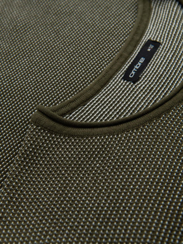 Ombre Clothing Muški pleteni pulover RELAXED FIT s uzorkom zeleni Ombre Clothing