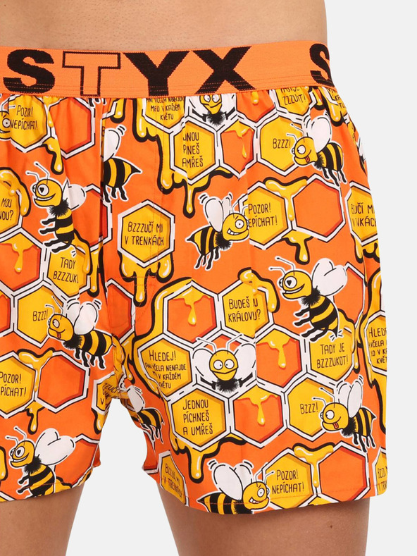Styx Žuto-narančaste muške kratke hlače s uzorkom Styx Bees
