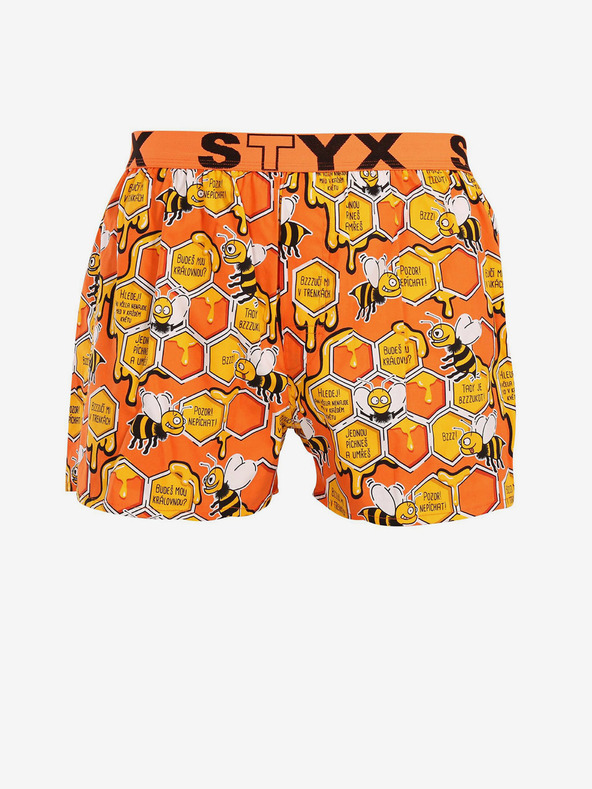 Styx Žuto-narančaste muške kratke hlače s uzorkom Styx Bees